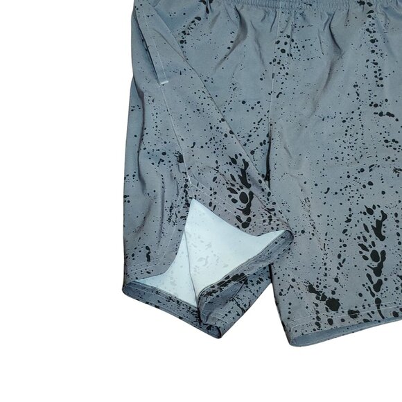 Reebok S Graphic Training Shorts Black Ink Splatter Gray Athletic Lightweight - Picture 3 of 8
